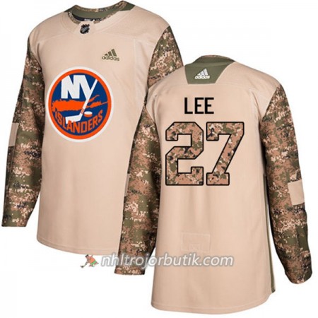 Män Ishockey New York Islanders Tröja Anders Lee 27 Adidas 2017-2018 Camo Veterans Day Practice Authentic